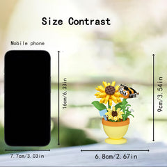 Colorful Mini Building Block Flower & Insect Figurines Desk Decor