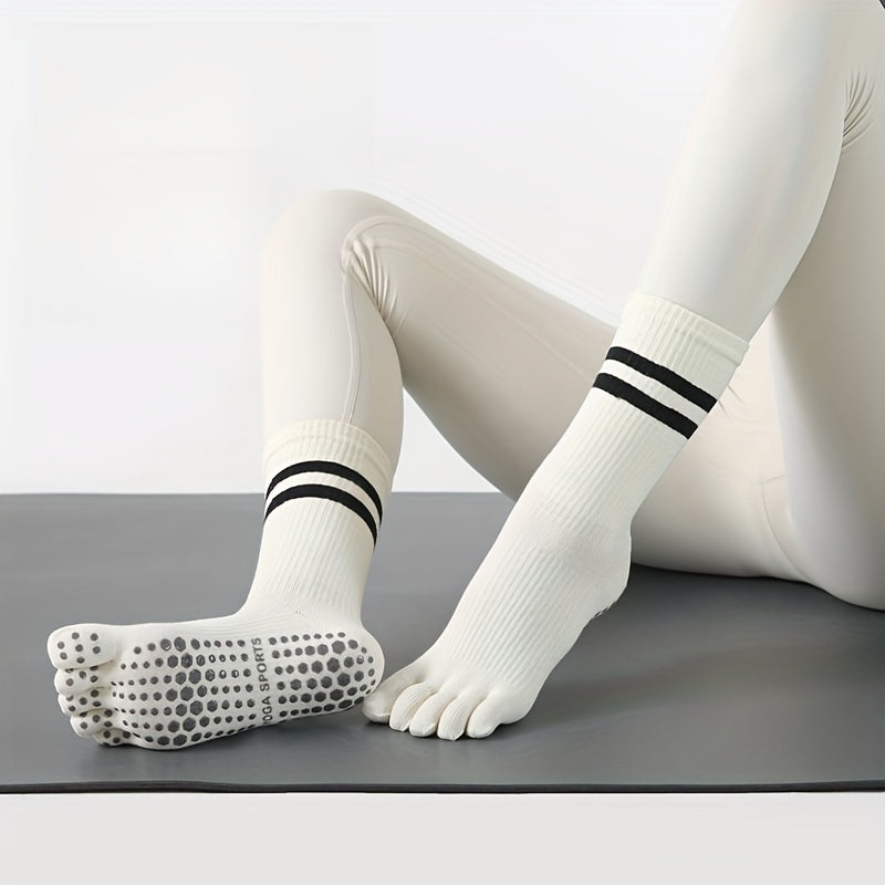 Professional Yoga Socks Anti slip Grips Breathable Stripe Sports Socks