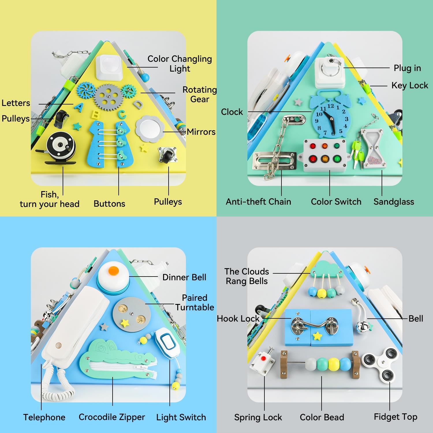 DYZI Busy Board Pyramid Cube Toddlers Educational Toys
