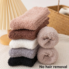 6 Pairs Fuzzy Socks Comfy Warm Mid Tube Women's Stockings