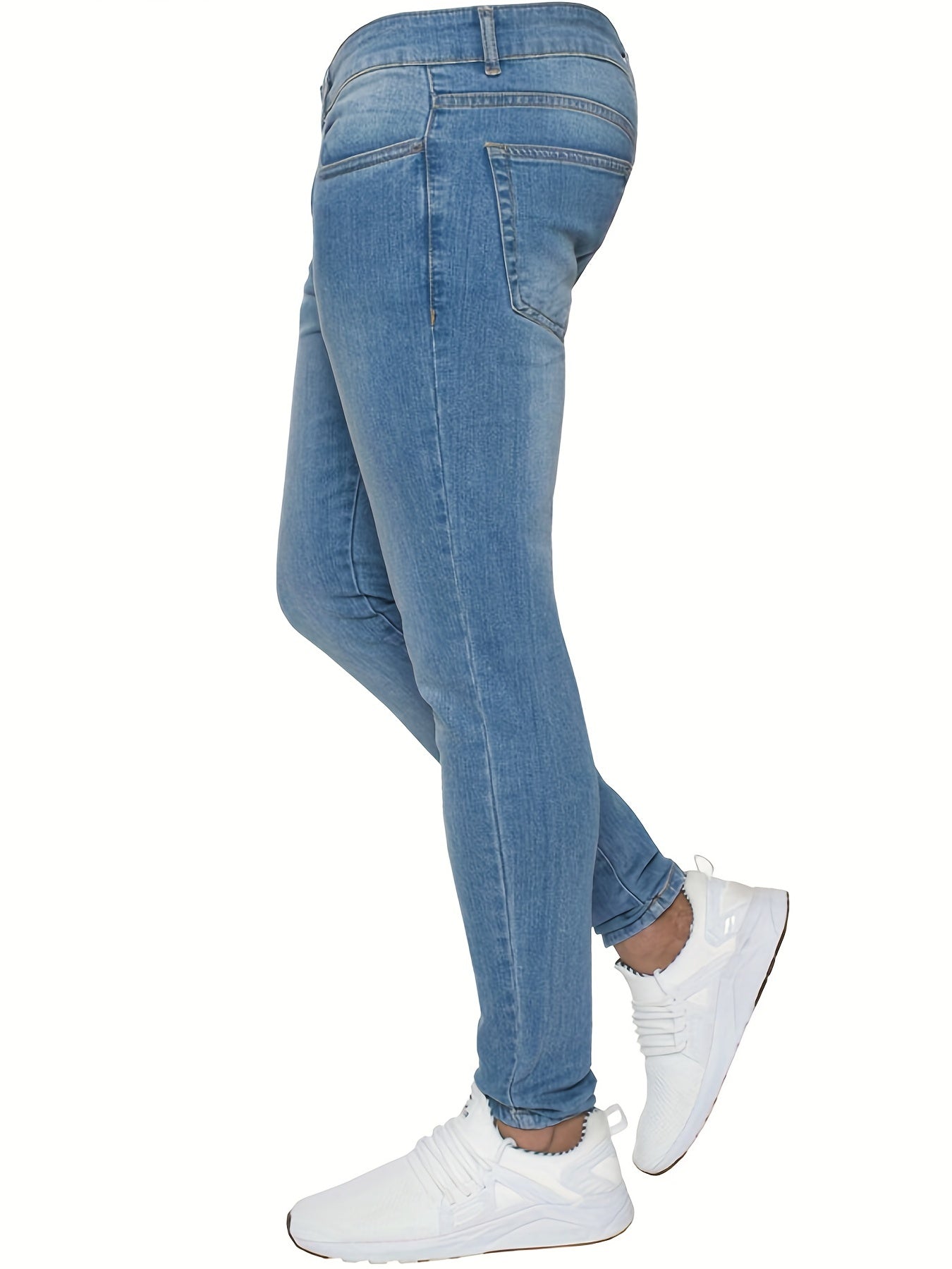 Men's Distressed Slim Fit Jeans Casual Street Style Denim Pants