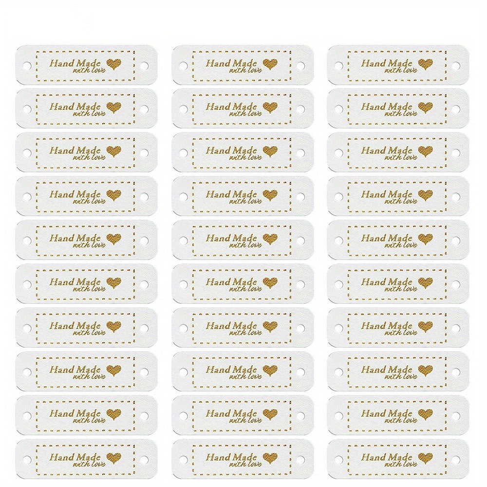 30pcs PU Leather Label Stitching Label DIY Sewing Label