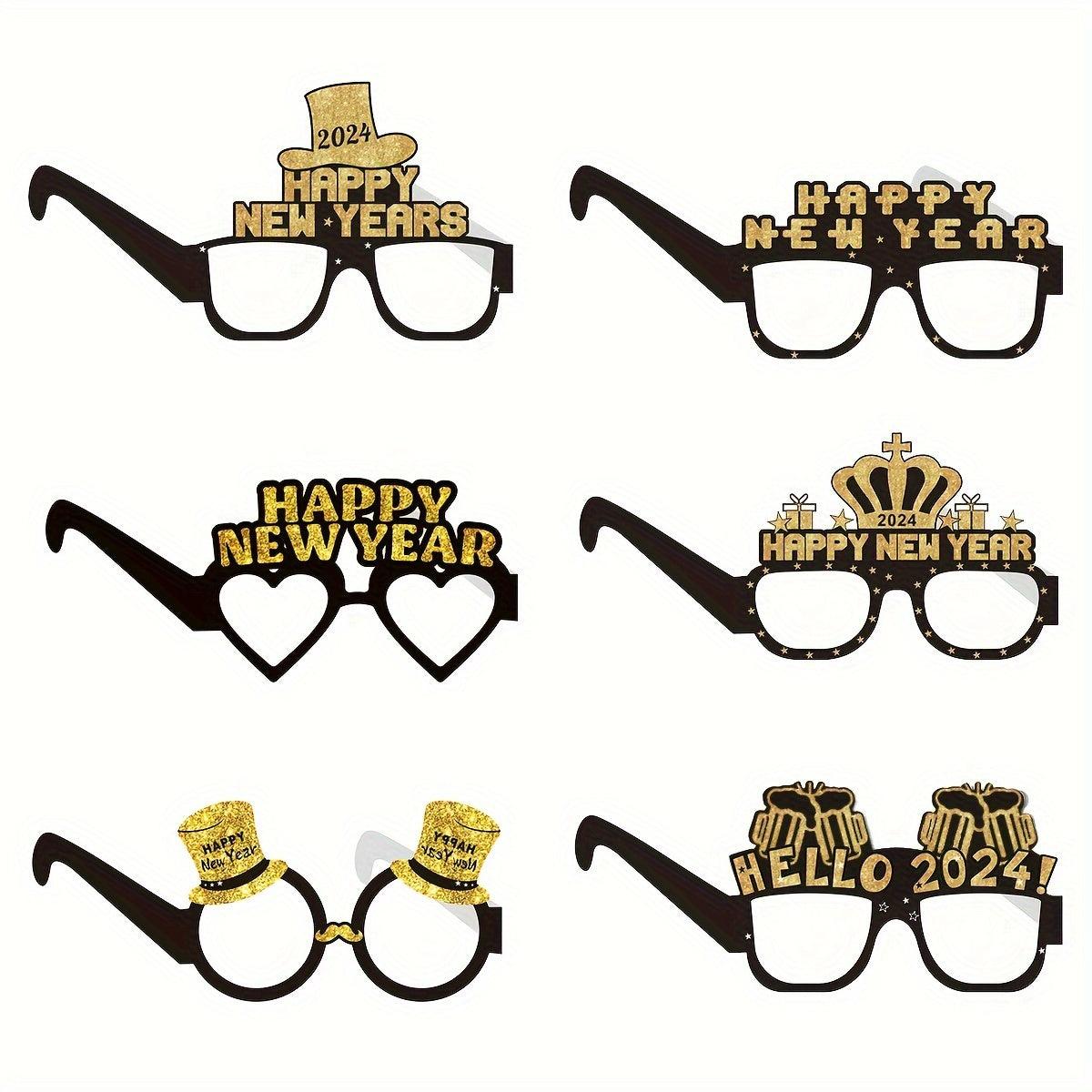 2022 Party Glasses Frame Funny Photo Prop Paper Eyeglasses