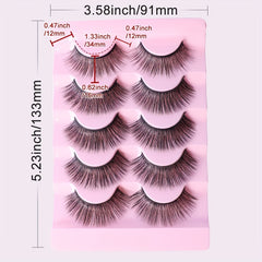 5 Pairs Fluffy Faux Mink Full Strip False Eyelashes
