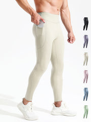 Men's High Waist Compression Legging Tights for Training Fitness