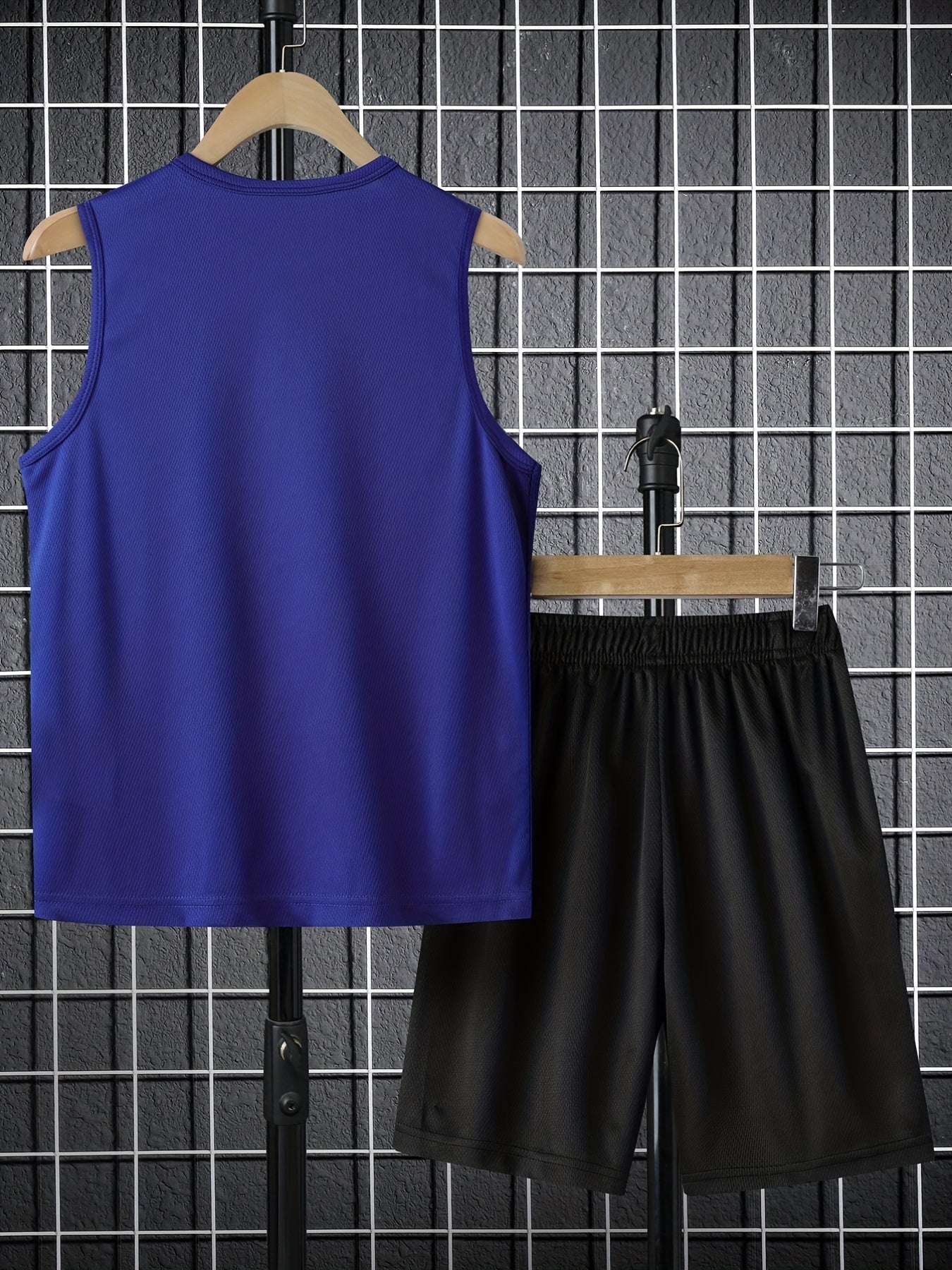 2pcs Boys Crew Neck Tank Top & Track Shorts Set Kids Summer Clothes