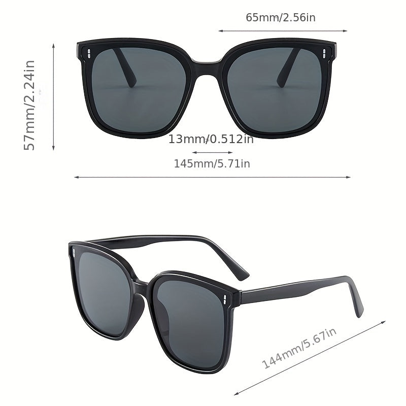 Square Sunglasses Rivet Decor Anti Glare UV400