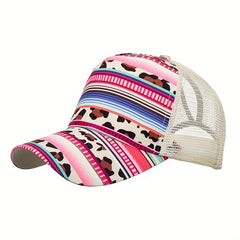 Floral Cloth Hole Baseball Cap Sun Hat for Women and Men