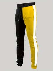 Contrast Drawstring Sweatpants Slim Fit Casual Joggers