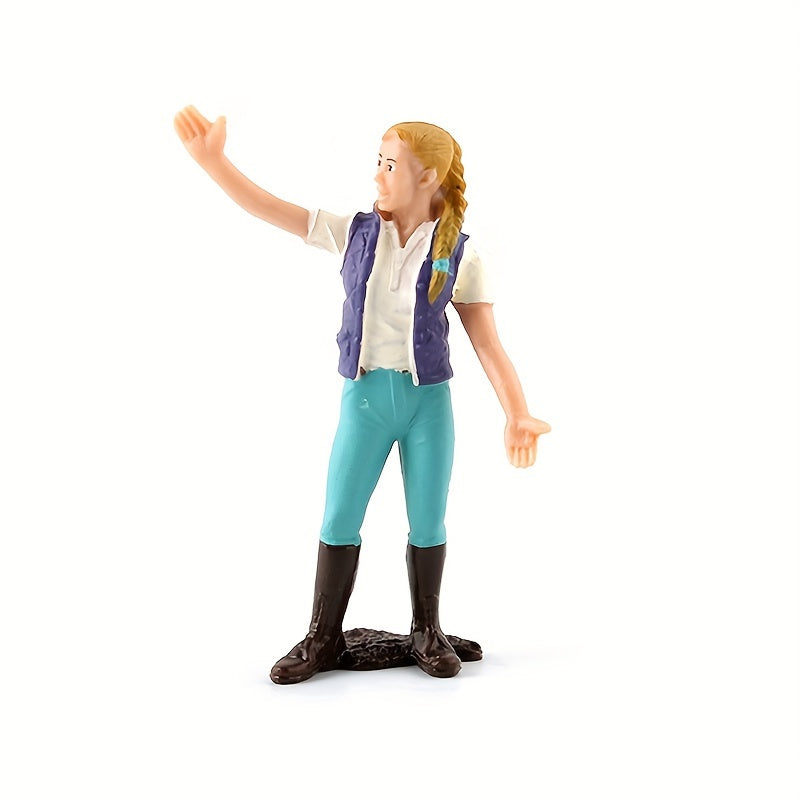 Realistic Farmer and Worker Feeding Chickens Plowing Field Model 23 Dolls