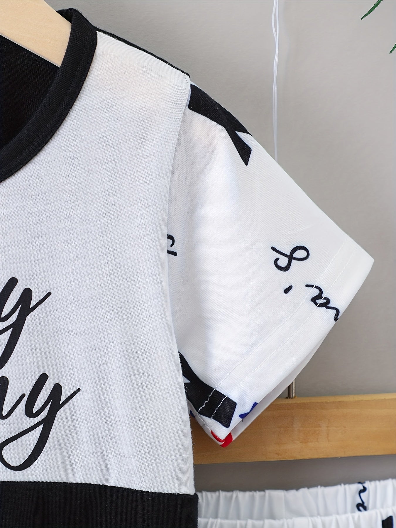 Boys Letter Print T Shirt and Shorts Set for Summer