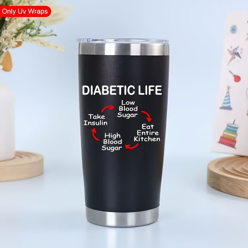 4pcs Diabetic Life UV DTF Waterproof Stickers Blood Sugar for DIY Crafts