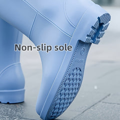 Women's Waterproof High Top Warm Rain Boots Non slip Outdoor Rain Boots