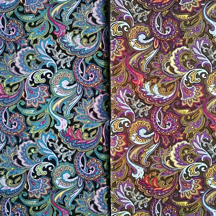 6 Pcs 100% Cotton Cashew Flower Printed Fabric DIY Clothing Mask Material