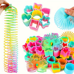 2pcs Mini Spring Toys Colorful Heart & Star Shaped Party Favors