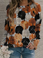 Halloween Block Pullover Sweatshirt for Women