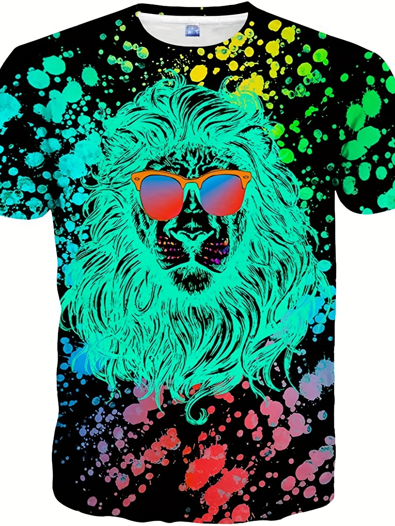 Men's Splatter Graphic T Shirt for Summer Outdoor Activities