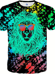 Men's Splatter Graphic T Shirt for Summer Outdoor Activities