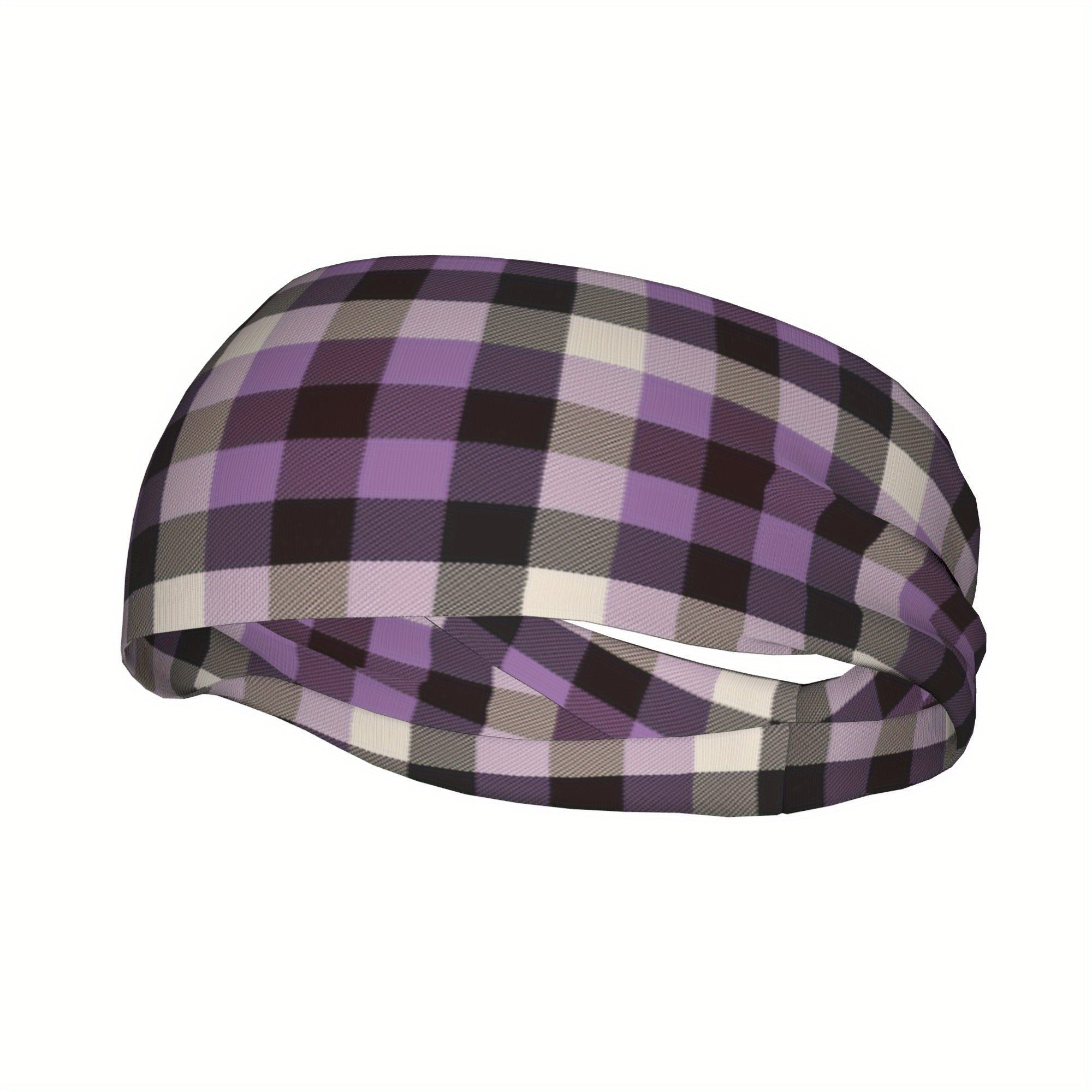 Signature Check Plaid Headband Breathable Comfort Sport Casual Polyester Spandex
