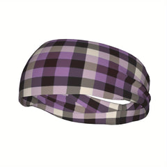 Signature Check Plaid Headband Breathable Comfort Sport Casual Polyester Spandex