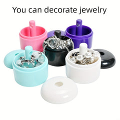 Portable Jewelry Box & Pill Case + 5 Carabiners & Key Chains