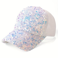 Sequin Mesh Stitching Cap Sun Protection for Kids