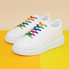 Women's Platform Skate Shoes Lace Up Sports Walking Sneakers