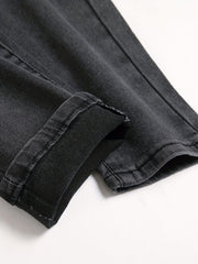 Men's Distressed Slim Fit Jeans - Casual Street Style Denim Pants