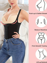 Front Buckle Shaping Bodysuit Tummy Control Butt Lifting Open Bust Body Shaper