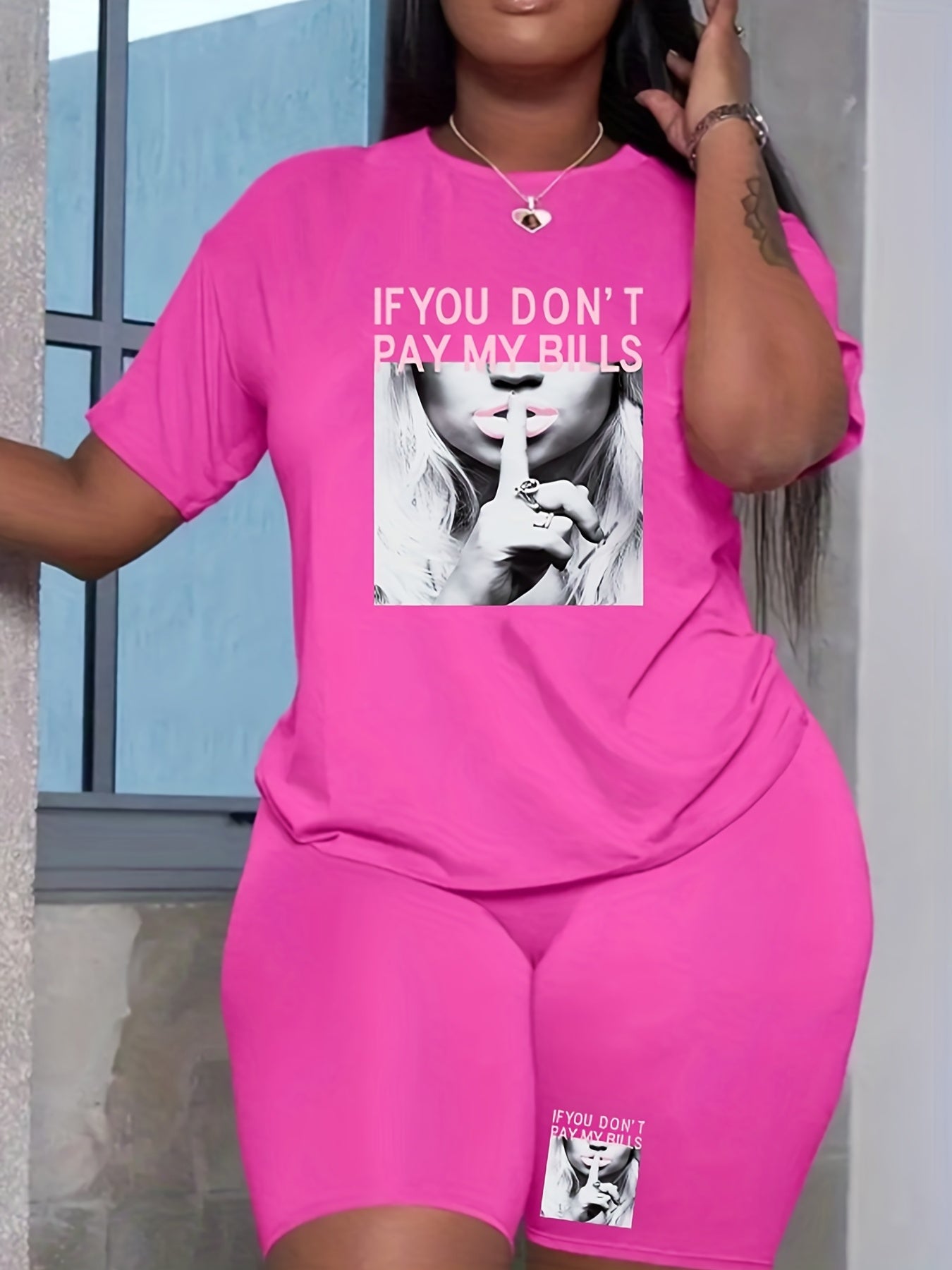 Figure Print Tee & Shorts Set