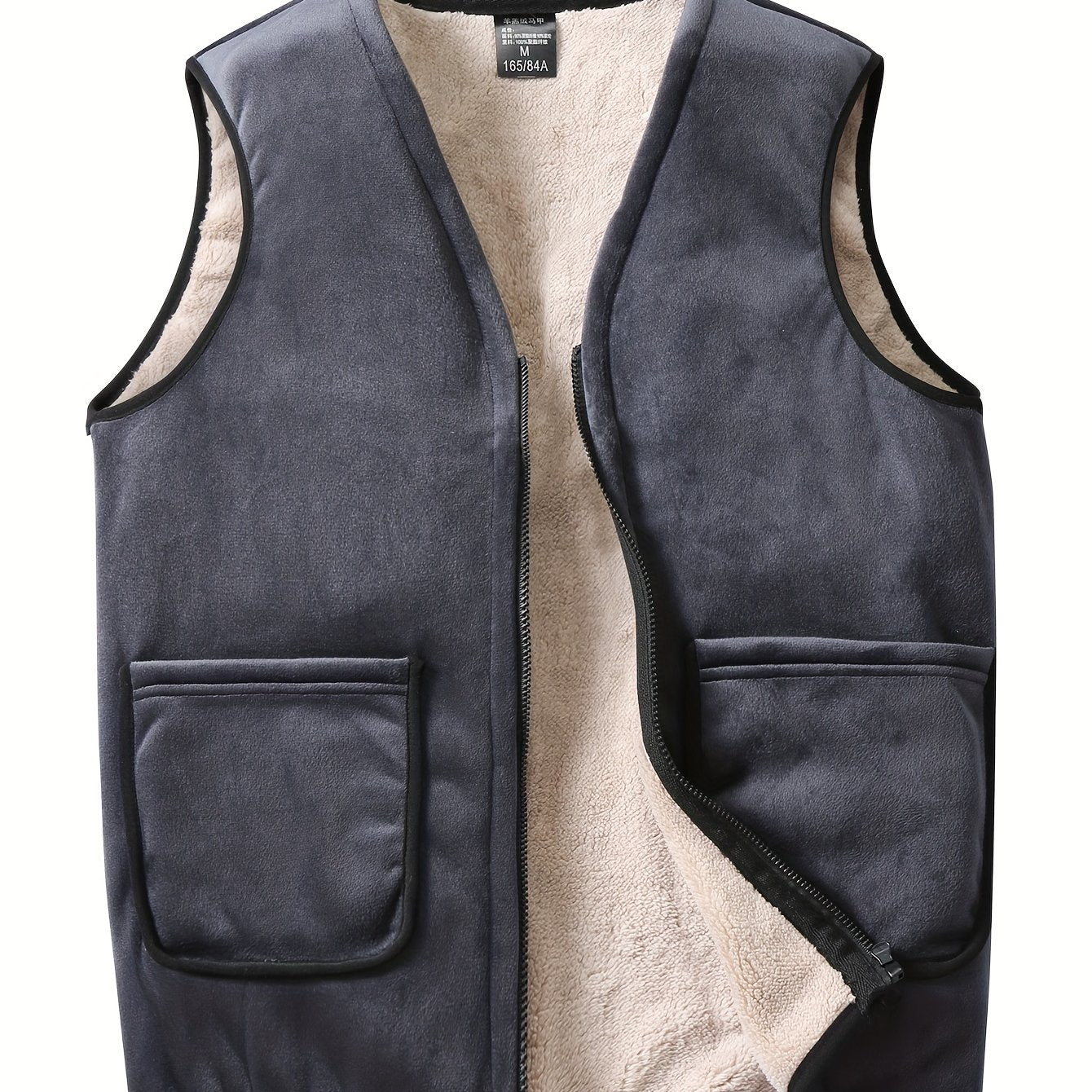 Men's Double-Sided Fleece Vest Thick Waistcoat