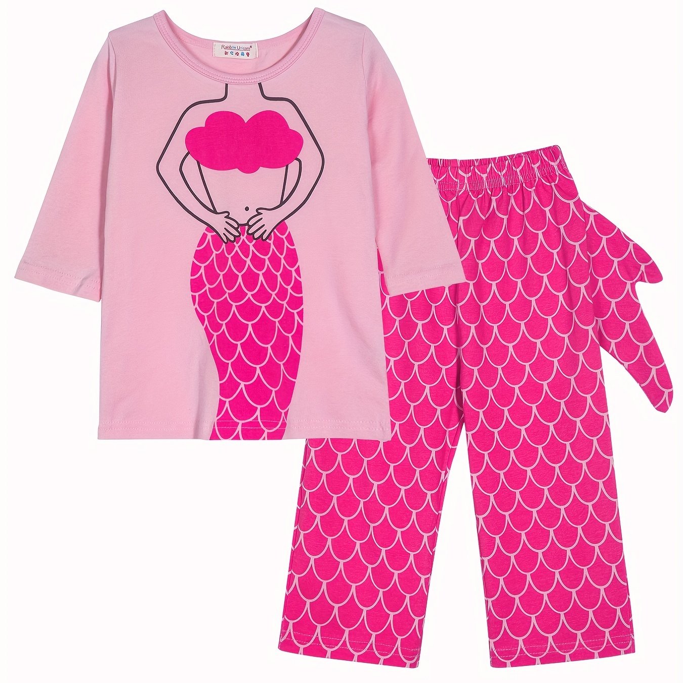 Toddler Girls Mermaid Graphic Pajamas Set