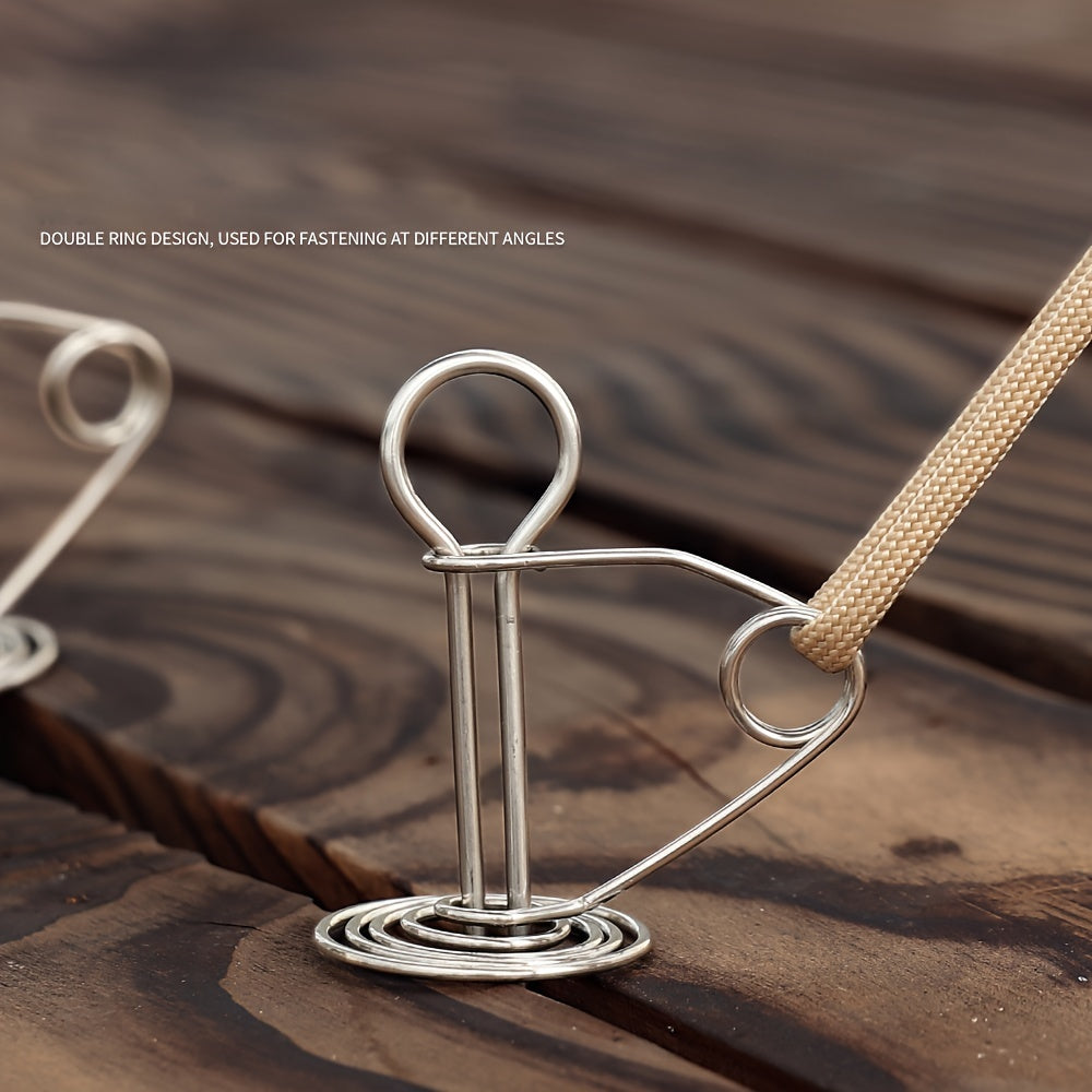 Stainless Steel Wind Rope Buckle Tent Nail For Camping