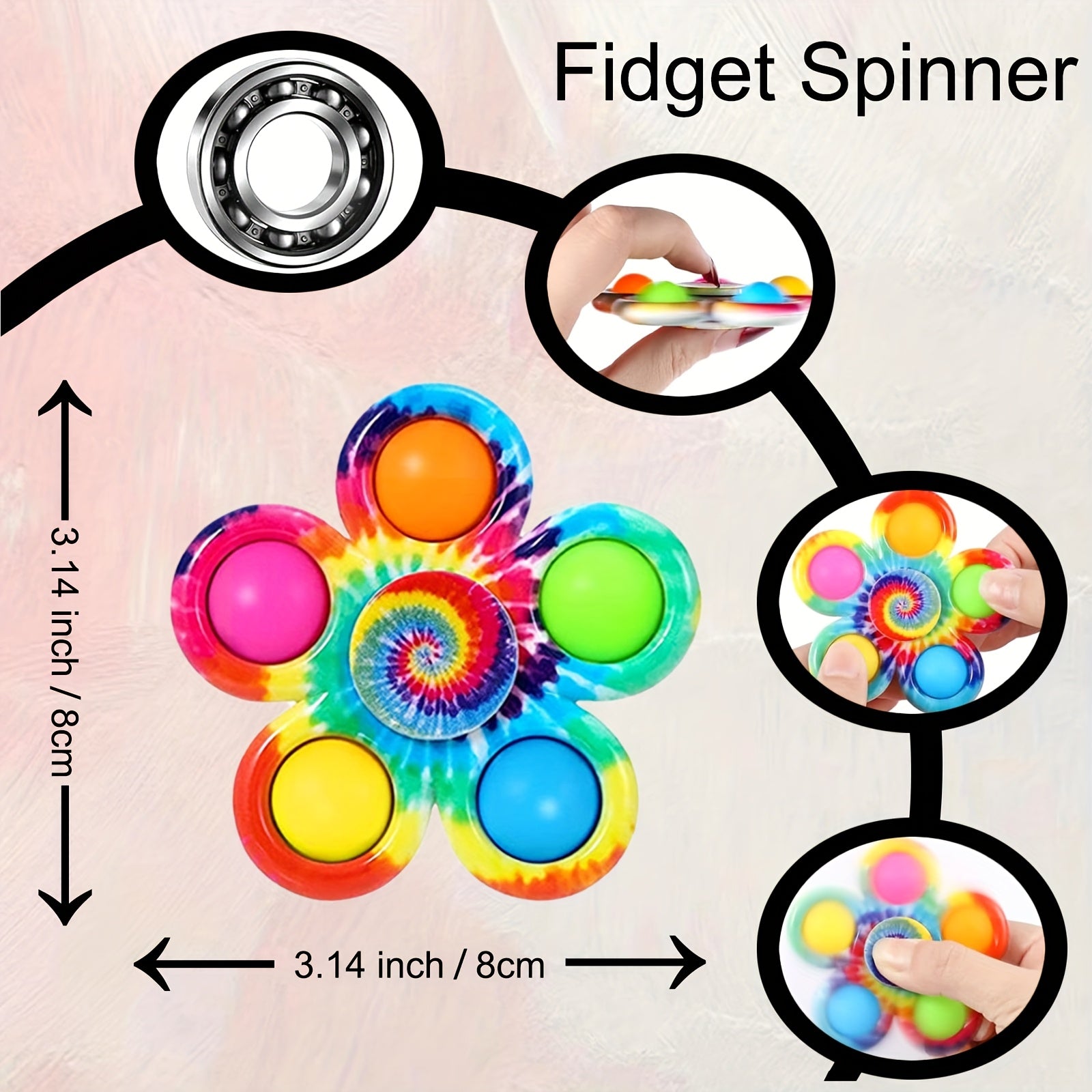 FANSACK Fidget Spinner Toys 5 9pcs Pack for Kids & Adults Anxiety Toys