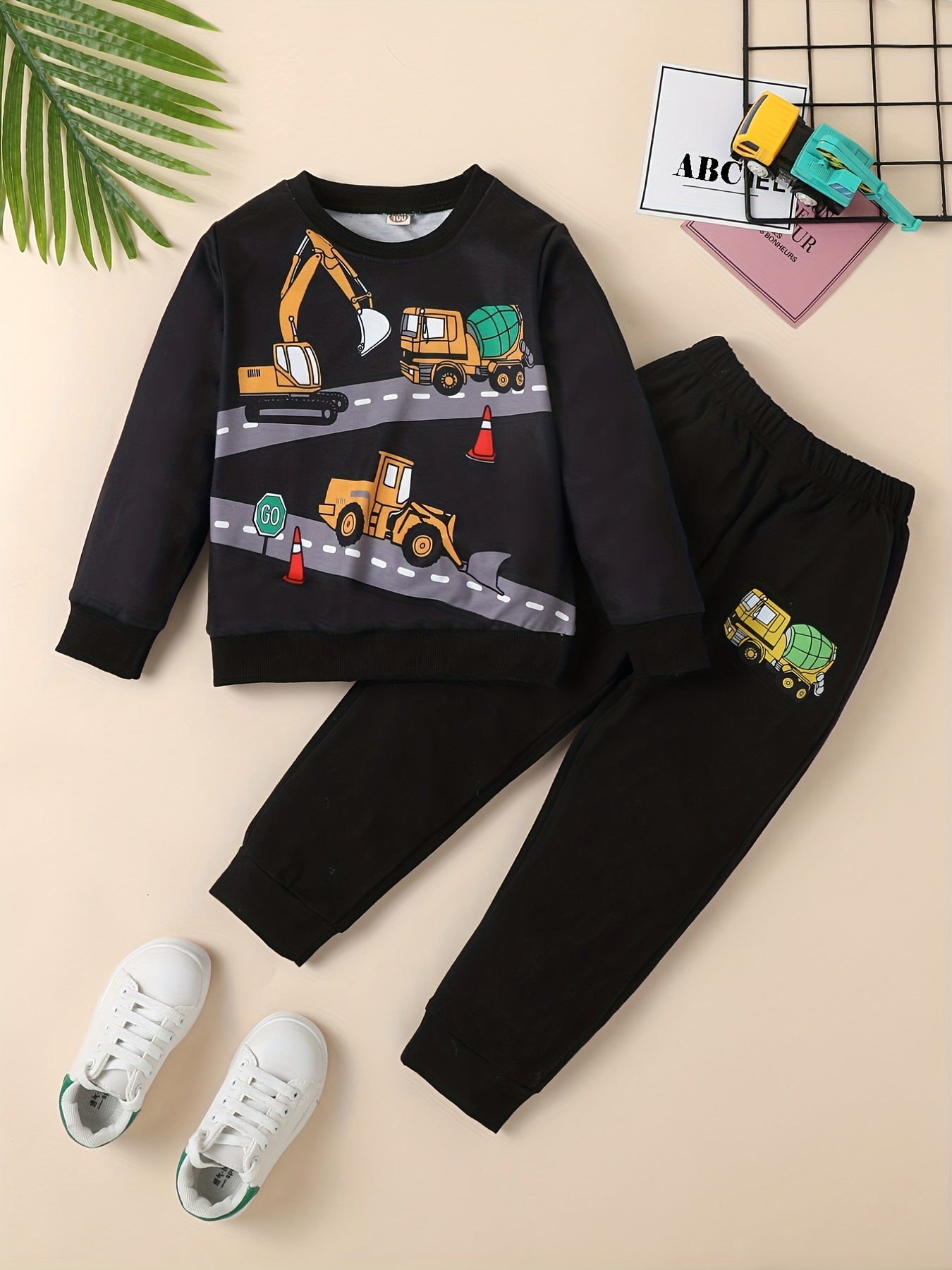 Boy's Excavator Truck Sweatshirt & Sweatpants Set