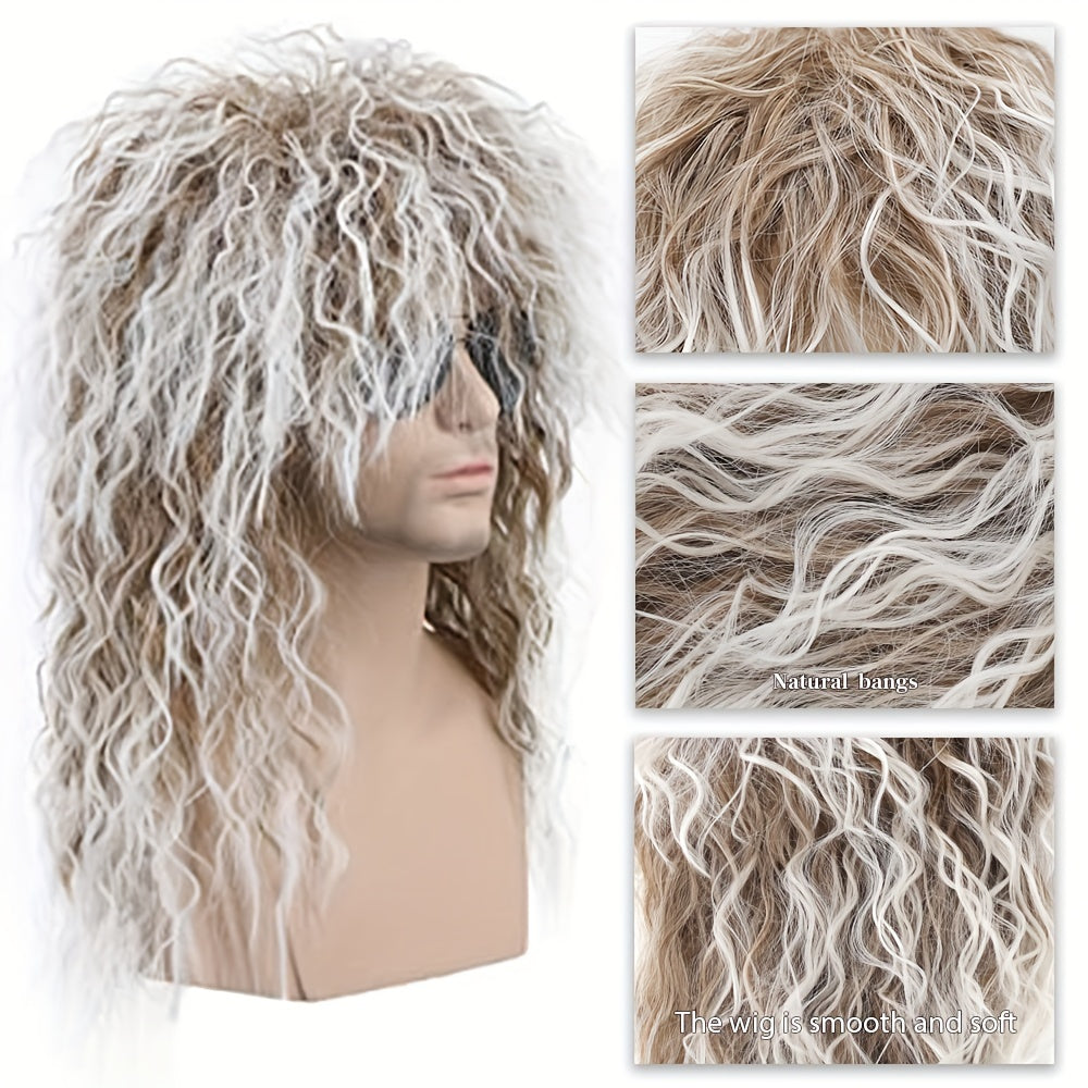 Dai Cloud 203 2cms Rocker Brown Gradient Wigs For Men Long Curly Mullet Wig
