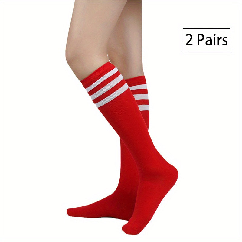 Striped Calf Socks Knee High Women's Stockings