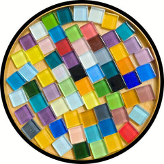 300pcs Crystal Mosaic Glass Tiles DIY Program Sq Cube Pieces Family KIDS