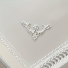 PU Curved Angle Flower Ceiling Decal Gypsum Border Furniture Ornament
