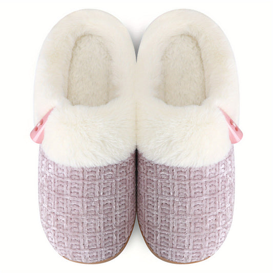 Women's Memory Foam Slippers Plush Lined Warm Indoor Shoes
