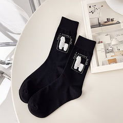 3 Pairs Cartoon Alpaca Print Socks Women's Stockings & Hosiery