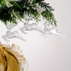 Christmas Hanging Ornaments Snowflake Reindeer Tree Decor