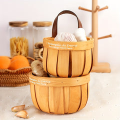 Vintage Woven Basket for Storage Hand Woven Ginger and Garl