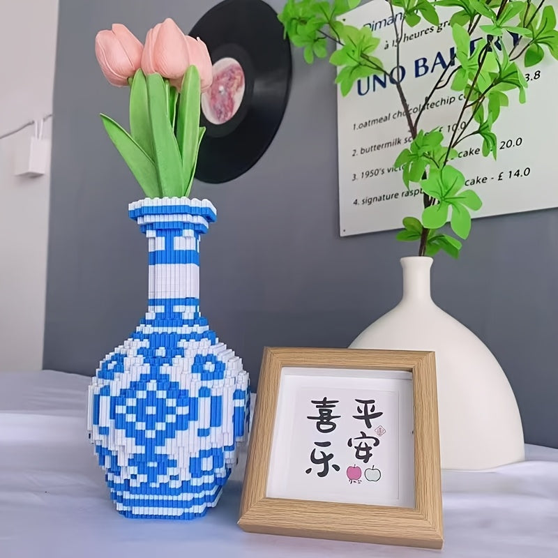 1500pcs 3D Ceramic Vase DIY Puzzle Kit Adult Assembly Model Set