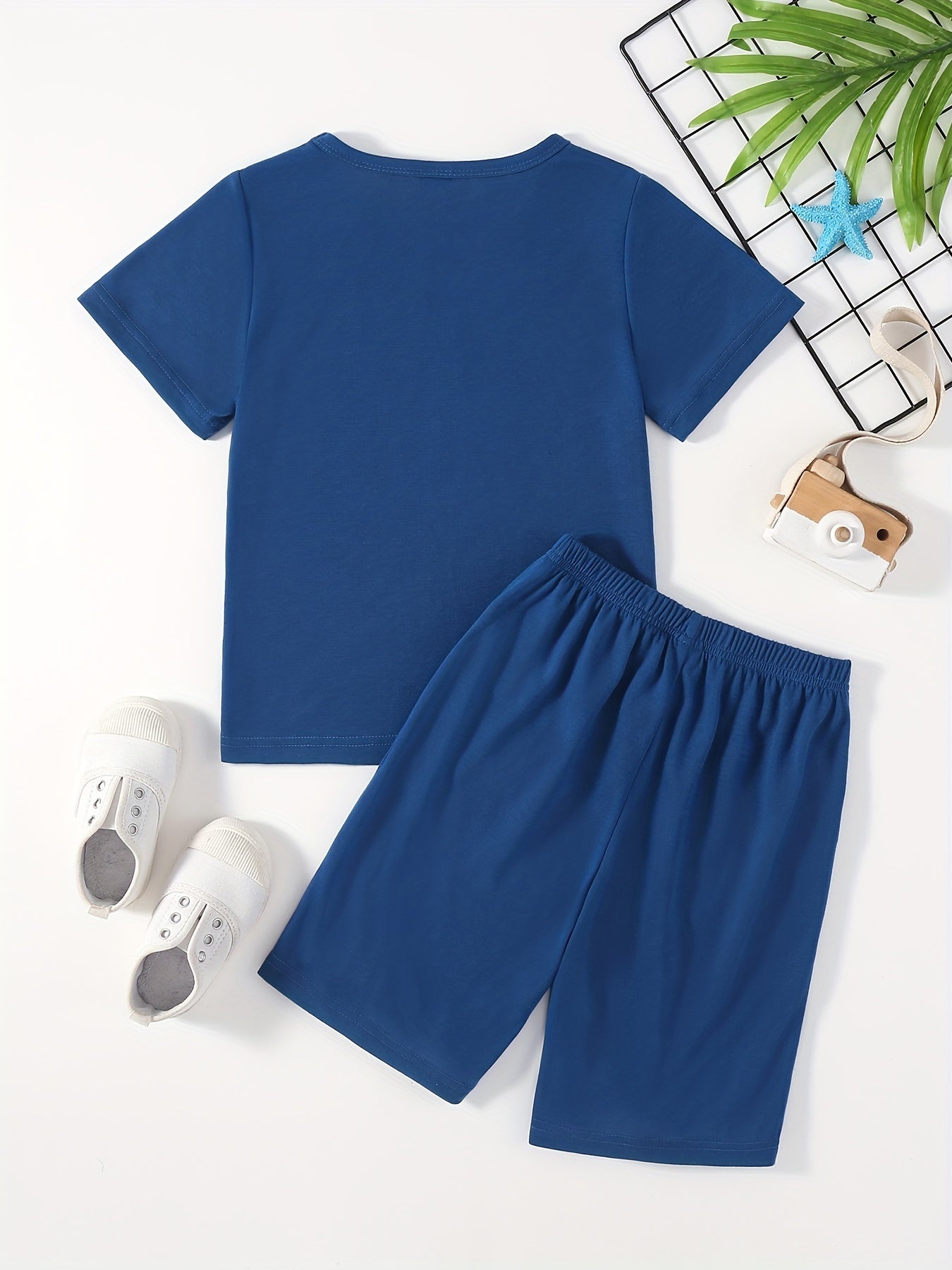 2pc Boys Casual Short Sleeve T shirt&Shorts Set Summer Kids Clothing