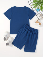 2pc Boys Casual Short Sleeve T shirt&Shorts Set Summer Kids Clothing