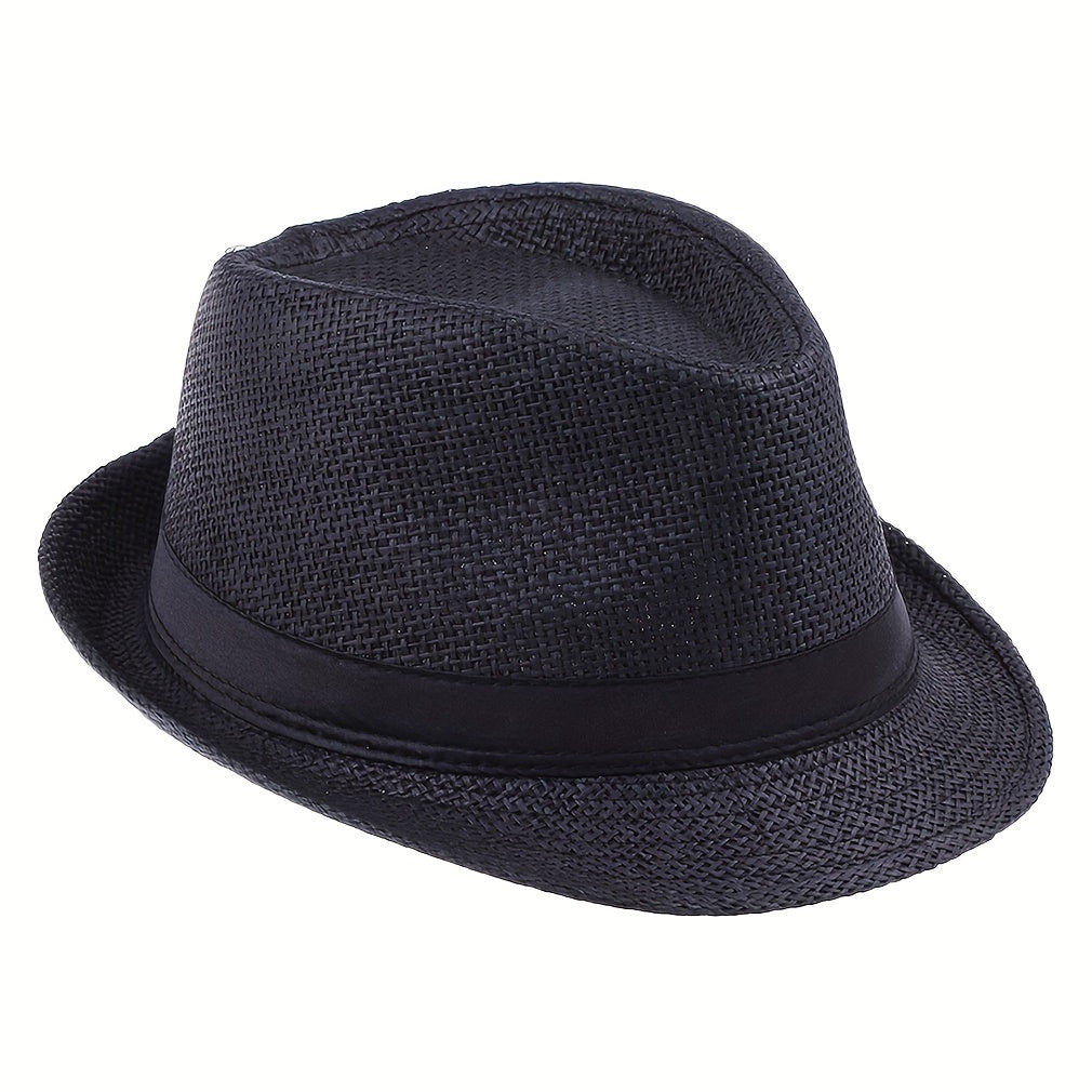 Men's Straw Hat Jazz Hat Summer Sunshade Straw Hat Outdoor Sun Hat