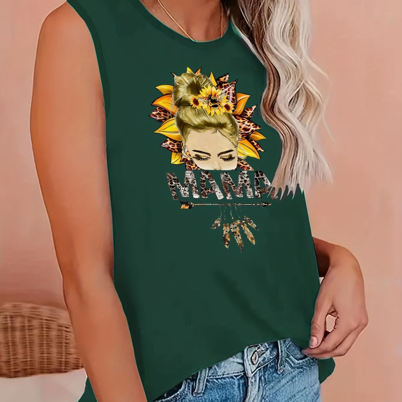 Skull & Letter Print Tank Top