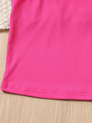 2pcs Girls Skinny Ribbed Cami Vest Top & Casual Trousers Summer Kids Clothes