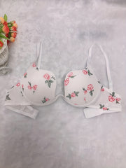 Floral Print Bralette Bra Comfy & Casual Push Up Everyday Bra